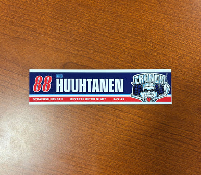 Signed #88 Niko Huuhtanen Reverse Retro Nameplate - March 22, 2025