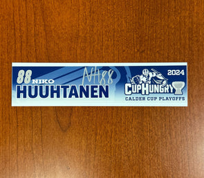 Signed #88 Niko Huuhtanen Calder Cup Playoffs Nameplate - 2024