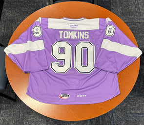 #90 Matt Tomkins Hockey Fights Cancer Jersey - November 30, 2024