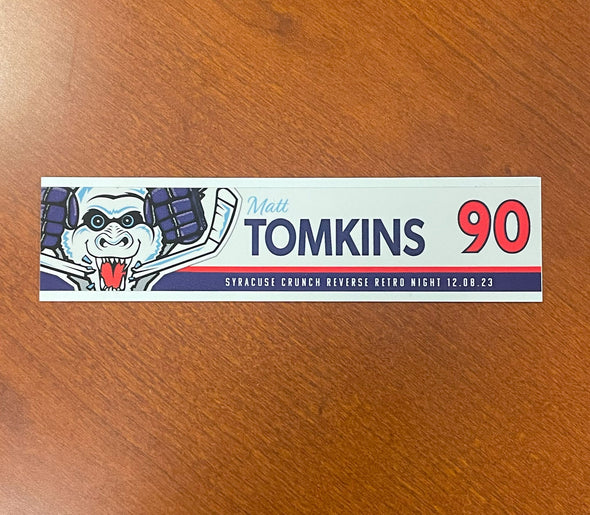 #90 Matt Tomkins White Reverse Retro Nameplate - 2023-24 Season