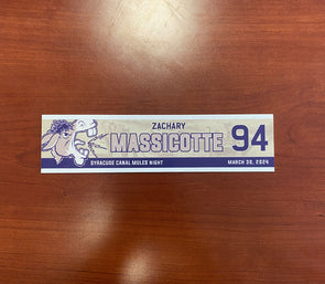 #94 Zachary Massicotte Canal Mules Nameplate - March 30, 2024