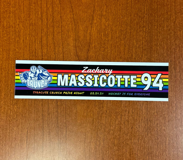 #94 Zachary Massicotte Pride Night Nameplate - February 24, 2024