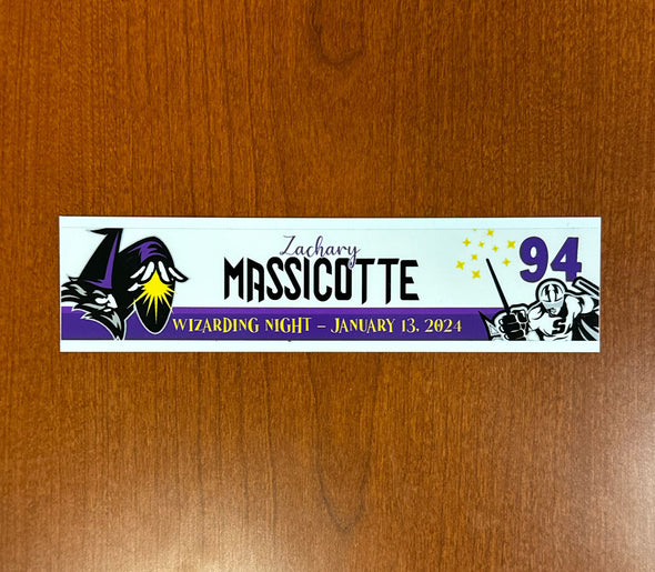 #94 Zachary Massicotte Wizarding Night Nameplate - 2023-24 Season