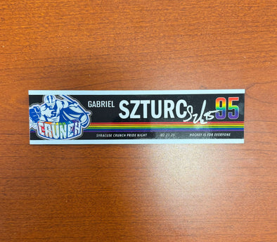 Signed #95 Gabriel Szturc Pride Nameplate - February 21, 2025