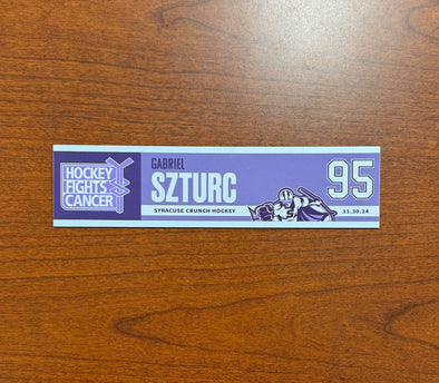 #95 Gabriel Szturc Hockey Fights Cancer Nameplate - November 30, 2024