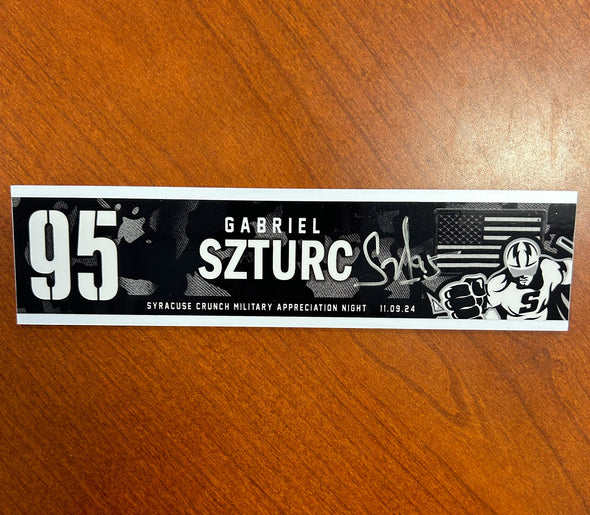 #95 Gabriel Szturc signed Military Appreciation Nameplate - November 9, 2024