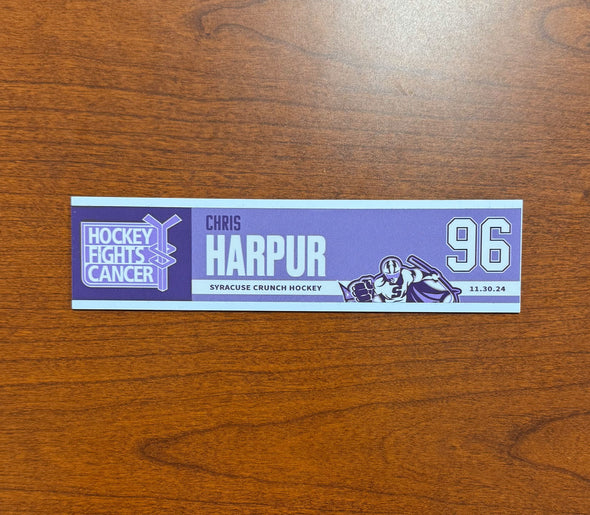 #96 Chris Harpur Hockey Fights Cancer Nameplate - November 30, 2024