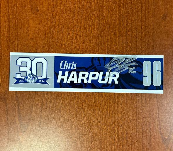 Signed #96 Chris Harpur 30th Nameplate 2023-24