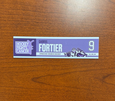 #9 Gabriel Fortier Hockey Fights Cancer Nameplate - November 30, 2024