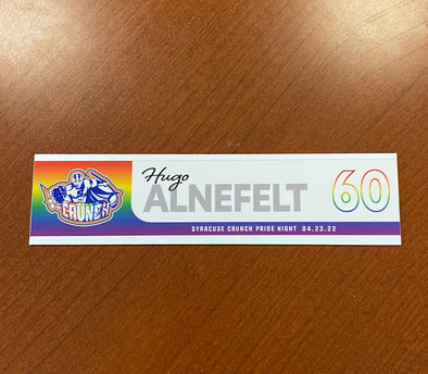 #60 Hugo Alnefelt Pride Night Nameplate - April 23, 2022