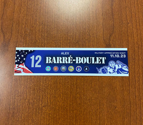 #12 Alex Barre-Boulet Military Appreciation Nameplate - November 10, 2023