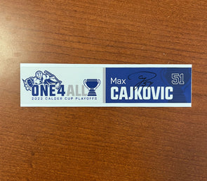 Autographed #51 Max Cajkovic Calder Cup Playoffs Nameplate - 2021-22