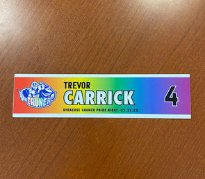 #4 Trevor Carrick Pride Night Nameplate - March 31, 2023