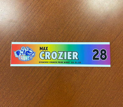 #28 Max Crozier Pride Night Nameplate - March 31, 2023