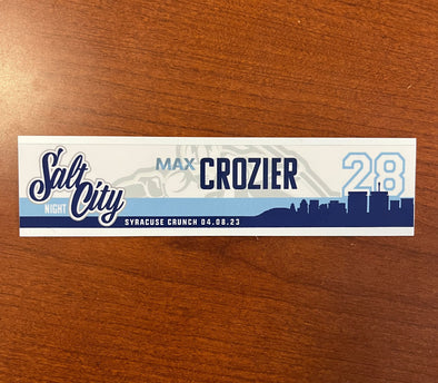 #28 Max Crozier Salt City Night Nameplate - April 8, 2023