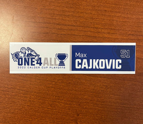 #51 Max Cajkovic Calder Cup Playoffs Away Nameplate - 2021-22