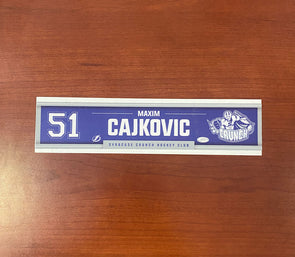 #51 Maxim Cajkovic Away Nameplate