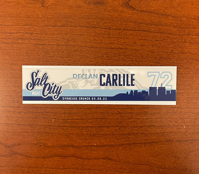 #72 Declan Carlile Salt City Night Nameplate - April 8, 2023
