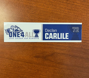 #72 Declan Carlile Calder Cup Playoffs Away Nameplate - 2021-22