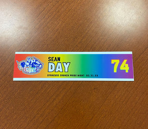 #74 Sean Day Alternate Pride Night Nameplate - March 31, 2023