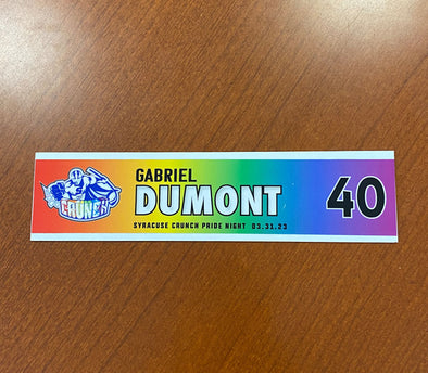 #40 Gabriel Dumont Pride Night Nameplate - March 31, 2023