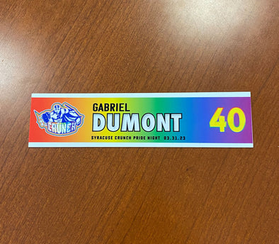 #40 Gabriel Dumont Alternate Pride Night Nameplate - March 31, 2023
