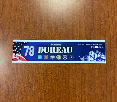 #78 Jaydon Dureau Military Appreciation Nameplate - November 10, 2023