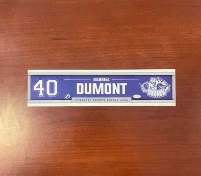 #40 Gabriel Dumont a Away Nameplate