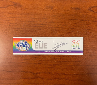 Autographed #81 Remi Elie Pride Nameplate - April 23, 2022