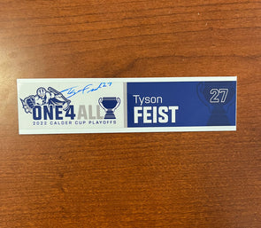 Autographed #27 Tyson Feist Calder Cup Playoffs Nameplate - 2021-22