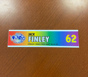 #62 Jack Finley Alternate Pride Night Nameplate - March 31, 2023