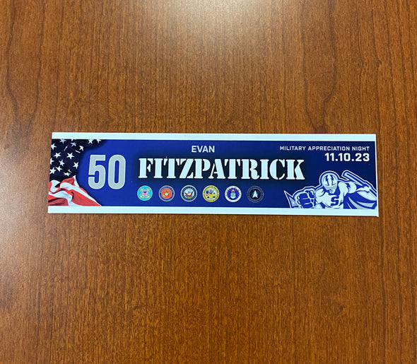 #50 Evan Fitzpatrick Military Appreciation Nameplate - November 10, 2023