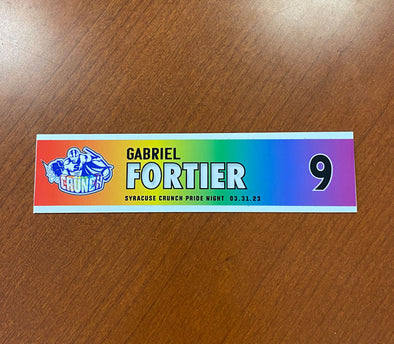 #9 Gabriel Fortier Pride Night Nameplate - March 31, 2023