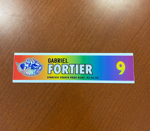#9 Gabriel Fortier Alternate Pride Night Nameplate - March 31, 2023