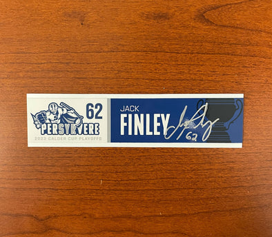 Autographed #62 Jack Finley Calder Cup Playoffs Nameplate - 2023