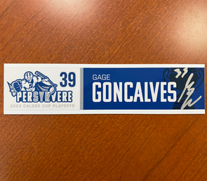 Autographed #39 Gage Goncalves Calder Cup Playoffs Nameplate - 2023