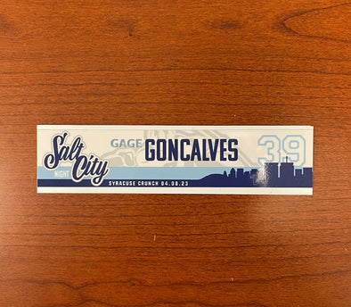 #39 Gage Goncalves Salt City Night Nameplate - April 8, 2023