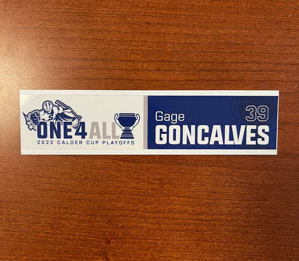 #39 Gage Goncalves Calder Cup Playoffs Away Nameplate - 2021-22