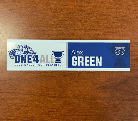 #57 Alex Green Calder Cup Playoffs Away Nameplate - 2021-22