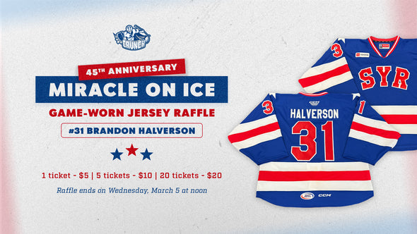 #31 Brandon Halverson 45th Anniversary Miracle on Ice Jersey Raffle