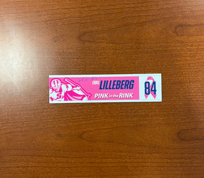 #84 Emil Lilleberg Signed Nameplate - 2023-24 Pink in the Rink