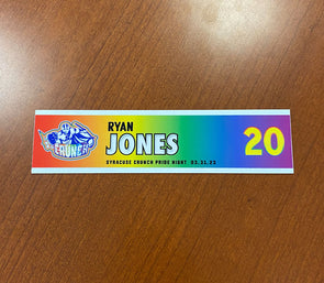 #20 Ryan Jones Alternate Pride Night Nameplate - March 31, 2023