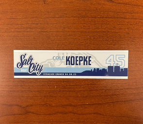#45 Cole Koepke Salt City Night Nameplate - April 8, 2023