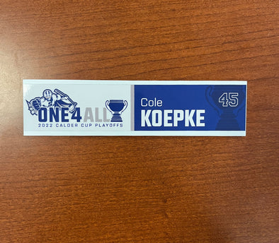 #45 Cole Koepke Calder Cup Playoffs Away Nameplate - 2021-22