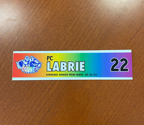#22 PC Labrie Pride Night Nameplate - March 31, 2023