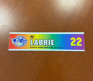 #22 P.C. Labrie Alternate Pride Night Nameplate - March 31, 2023