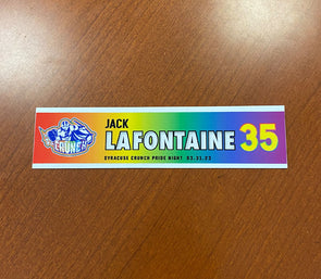 #35 Jack Lafontaine Alternate Pride Night Nameplate - March 31, 2023