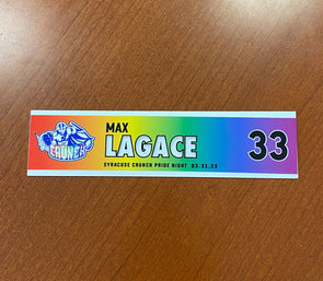 #33 Max Lagace Pride Night Nameplate - March 31, 2023