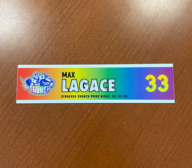 #33 Max Lagace Alternate Pride Night Nameplate - March 31, 2023