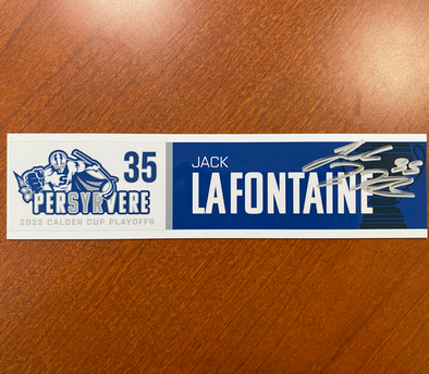 Autographed #35 Jack LaFontaine Calder Cup Playoffs Nameplate - 2023